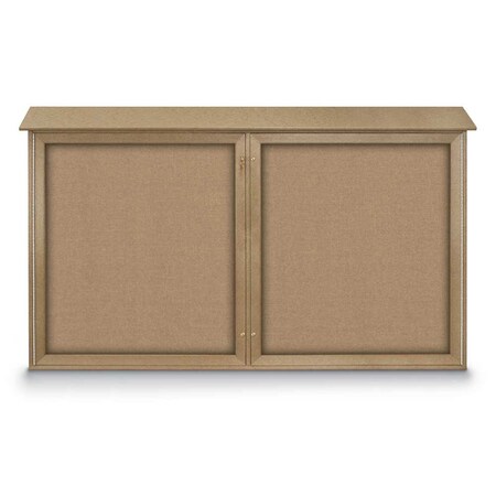 United Visual Products Open Faced Traditional Rounded Corkboard UV646ARC-WHITE-BLSPRU
